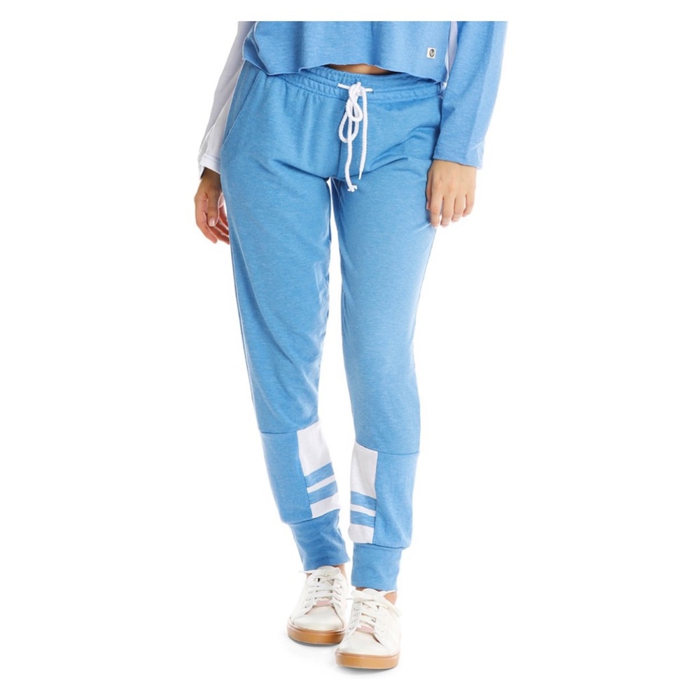 Blue & White Colorblock Lounge Pants Joggers NWT